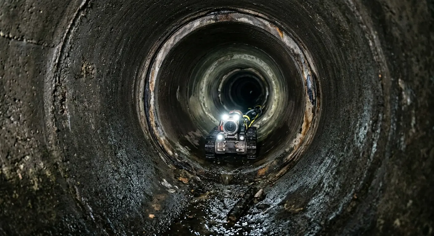 Robotic sewer camera inspecting pipe interior for Sewer Line Repair in Yankton